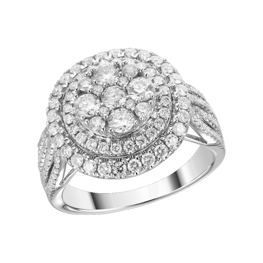 Inel cu Diamante Naturale 1.29 CT, Aur Alb 18K