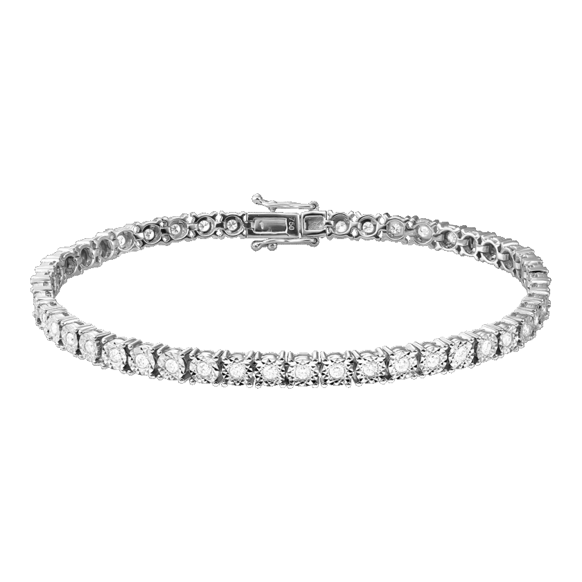 Bratara Tennis din Aur Alb 18K si 48 Diamante de 0.86 CT - Zen Diamonds