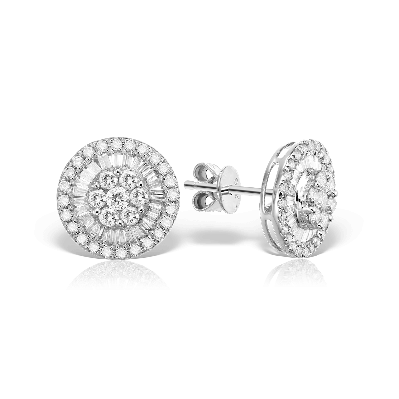 Cercei Big Pizza cu Diamante Round Cut 0.61 CT si Diamante Baguette 0.23 CT, Aur Alb 18K Cercei Big Pizza cu Diamante Round Cut 0.61 CT si Diamante Baguette 0.23 CT, Aur Alb 18K Cercei Pizza Medium