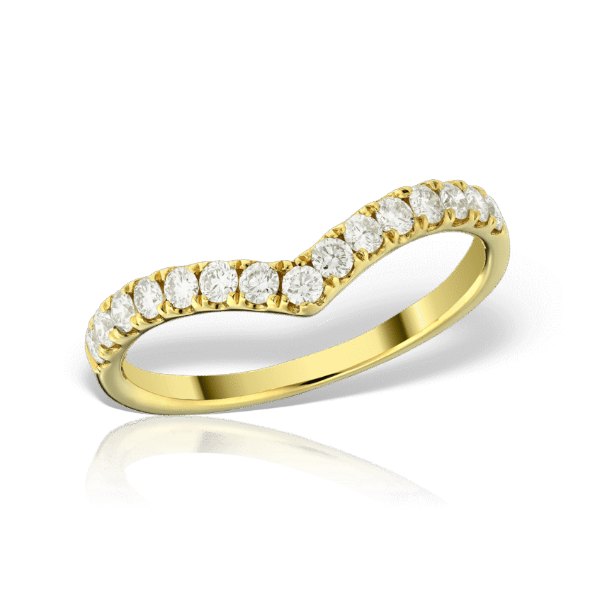 Inel din Aur Galben 18K si 15 Diamante de 0.38 CT - Zen Diamonds