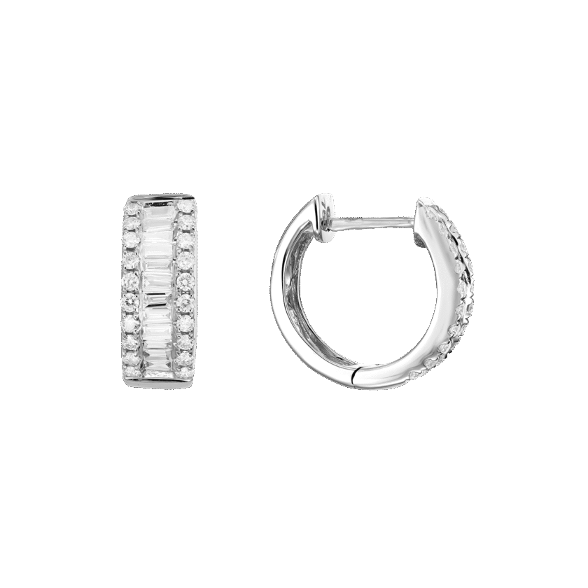 Cercei din Aur Alb 18K cu Diamante Naturale 0.50 CT