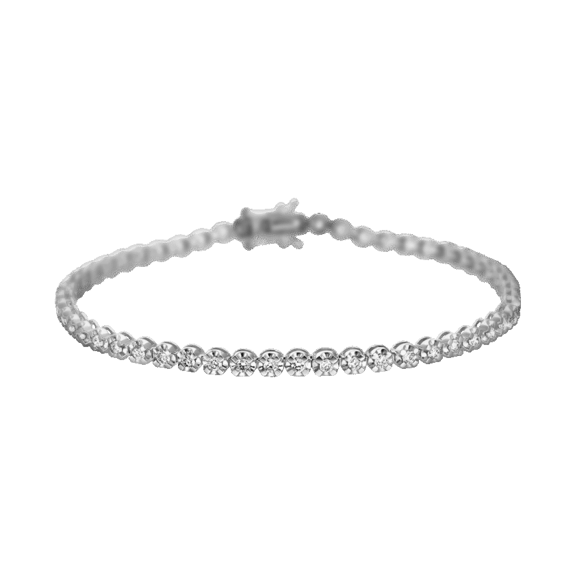 Bratara Tennis din Aur Alb 18K cu Diamante Round Cut 2.00 CT