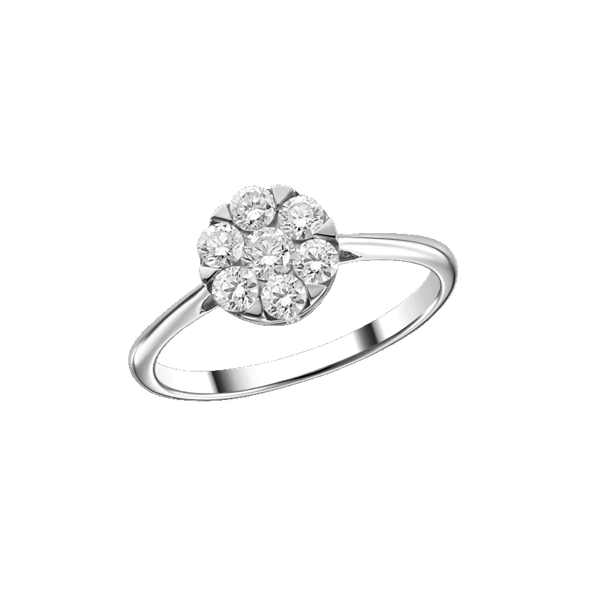 Inel de Logodna din Aur Alb 18K cu Diamante Naturale  0.51 CT