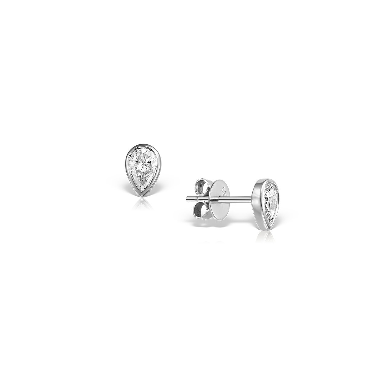Cercei cu Diamante Pear Cut 0.50 CT, Aur Alb 18K Cercei cu Diamante Pear Cut 0.50 CT, Aur Alb 18K Cercei Lacrima din Aur Alb 18K cu 2 Diamante Pear de 0.50 CT