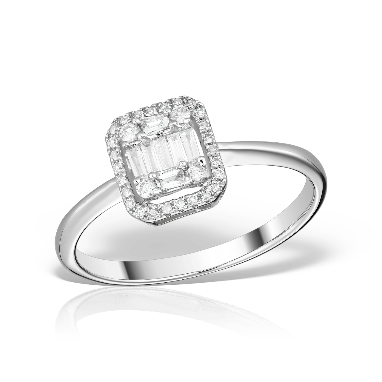 Inel din Aur Alb 18K si Diamante Naturale 0.17 CT Inel din Aur Alb 18K si Diamante Naturale 0.17 CT Inel din Aur Alb 18K si Diamante Naturale 0.17 CT