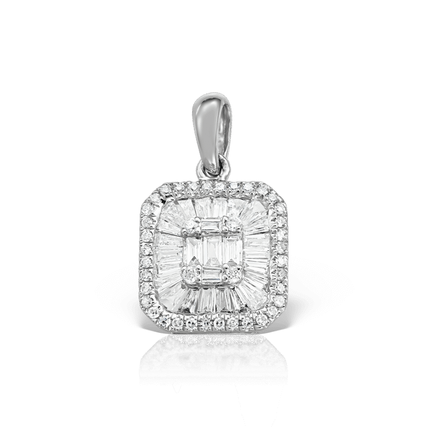 Pandantiv cu Diamante Bagheta 0.22 CT, Aur 18K