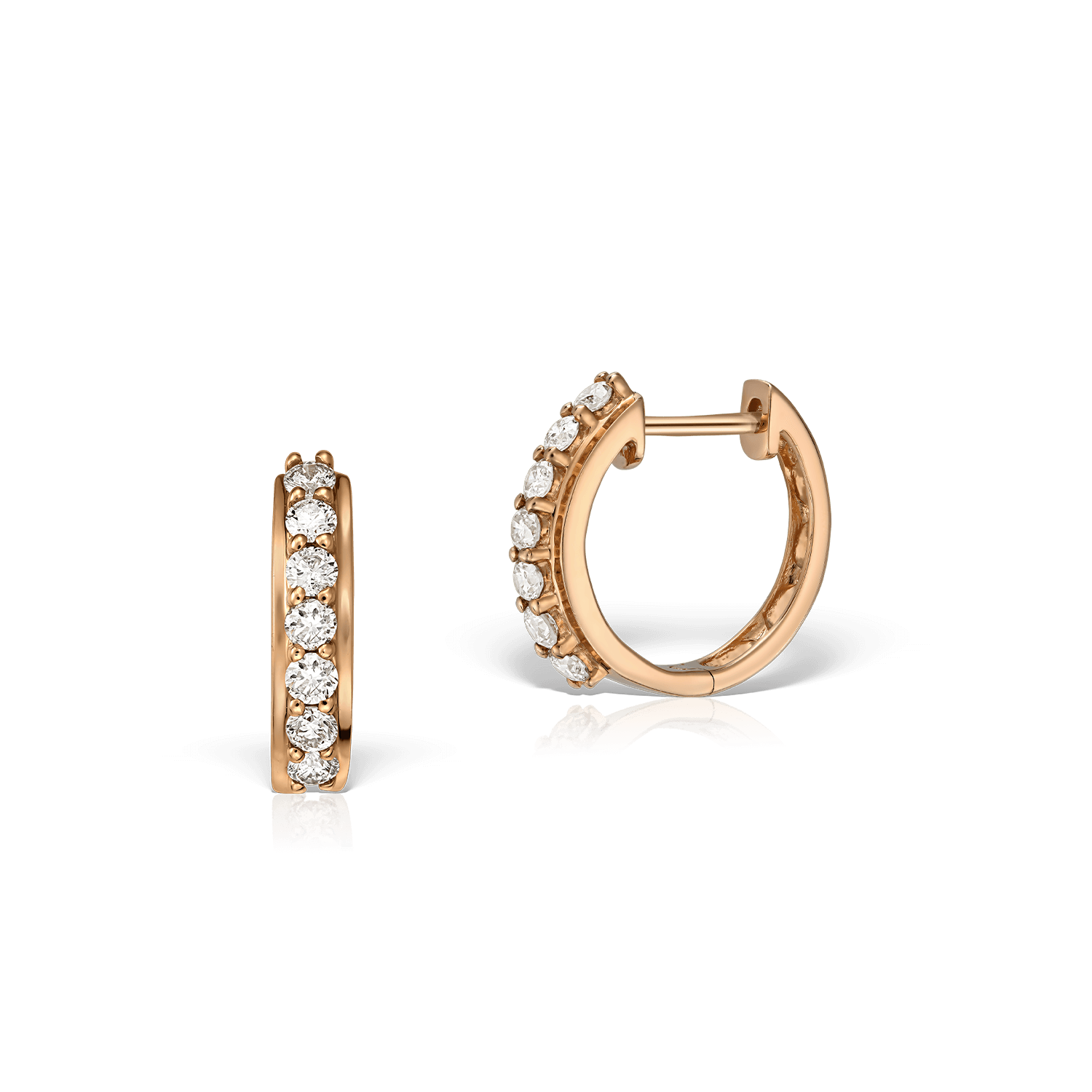 Cercei cu Tortita din Aur Roz 18K si Diamante Naturale 0.43 CT Cercei cu Tortita din Aur Roz 18K si Diamante Naturale 0.43 CT Cercei cu Tortita din Aur Roz 18K si Diamante Naturale 0.43 CT