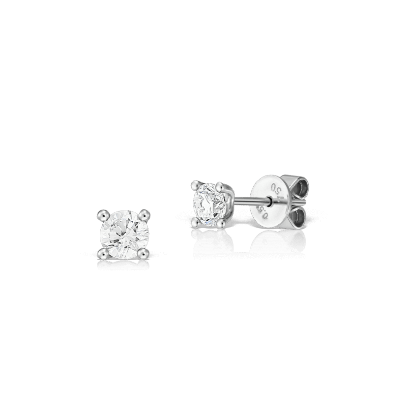 Cercei din Aur Alb 18K si Diamante 0.52 CT