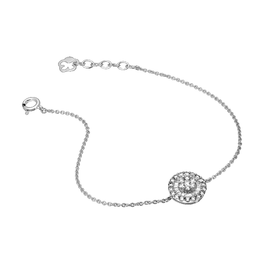 Bratara "Pizza" cu Diamante Naturale de 0.41 CT, Aur Alb 18K