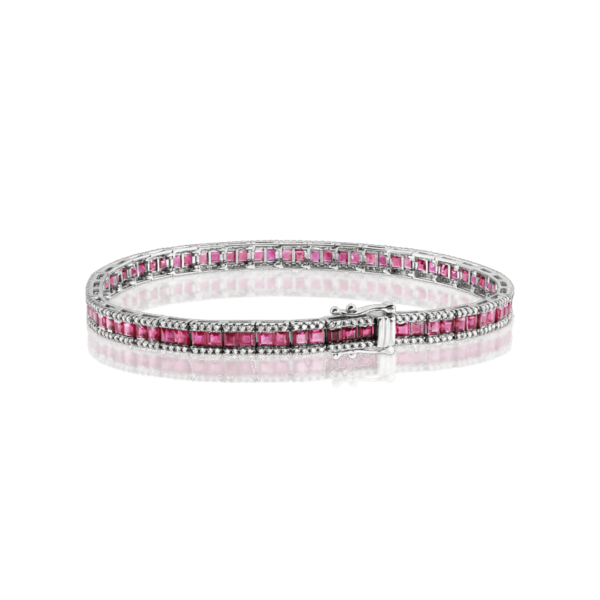 Bratara Tennis cu Rubin 7.23 CT, Diamante 0.95 CT, Aur Alb 18K Bratara Tennis cu Rubin 7.23 CT, Diamante 0.95 CT, Aur Alb 18K z220505220103 1085 FS 1