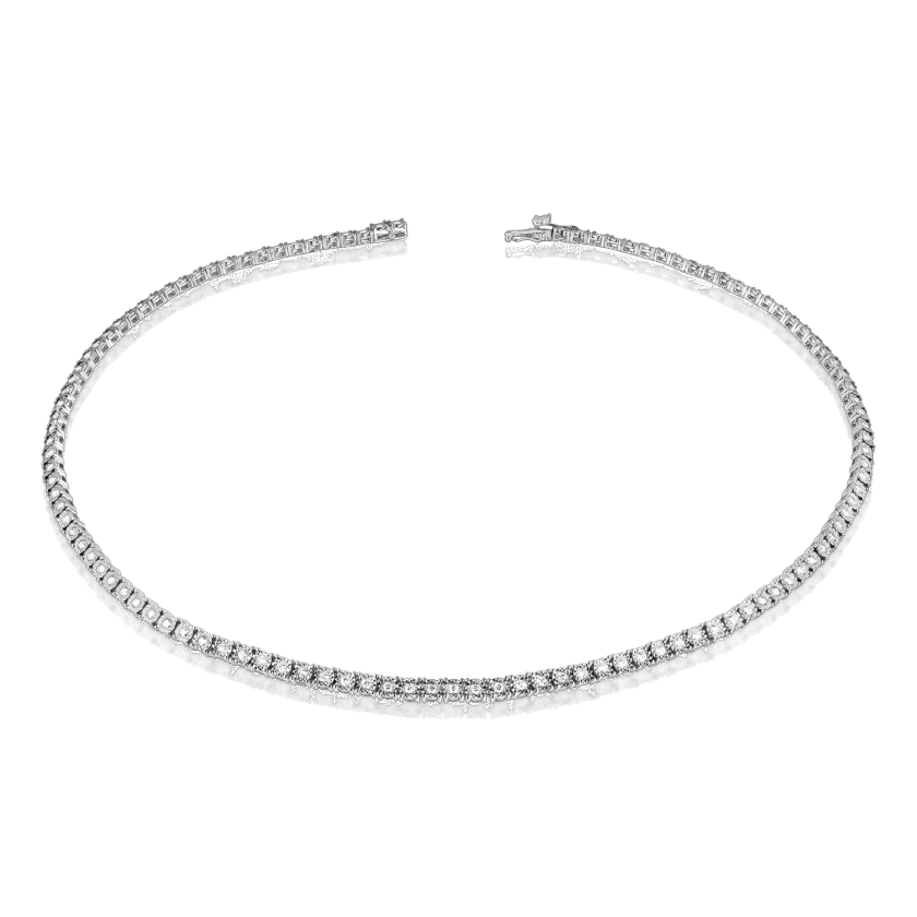 Colier Tennis "Illusion" cu Diamante 2.13 CT, Aur Alb 18K