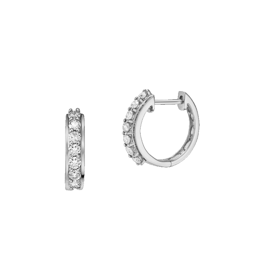 Cercei cu Tortita din Aur Alb 18K si Diamante Naturale 0.42 CT