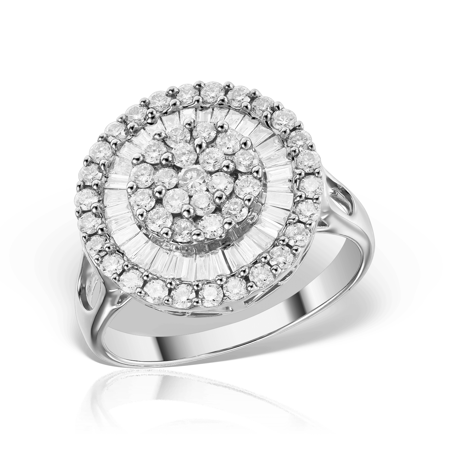 Inel "Pizza" cu Diamante Round Cut 0.59 CT si Diamante Baguette 0.17 CT, Aur Alb 18K Inel "Pizza" cu Diamante Round Cut 0.59 CT si Diamante Baguette 0.17 CT, Aur Alb 18K Inel "Pizza" cu Diamante Round Cut 0.59 CT si Diamante Baguette 0.17 CT, Aur Alb 18K