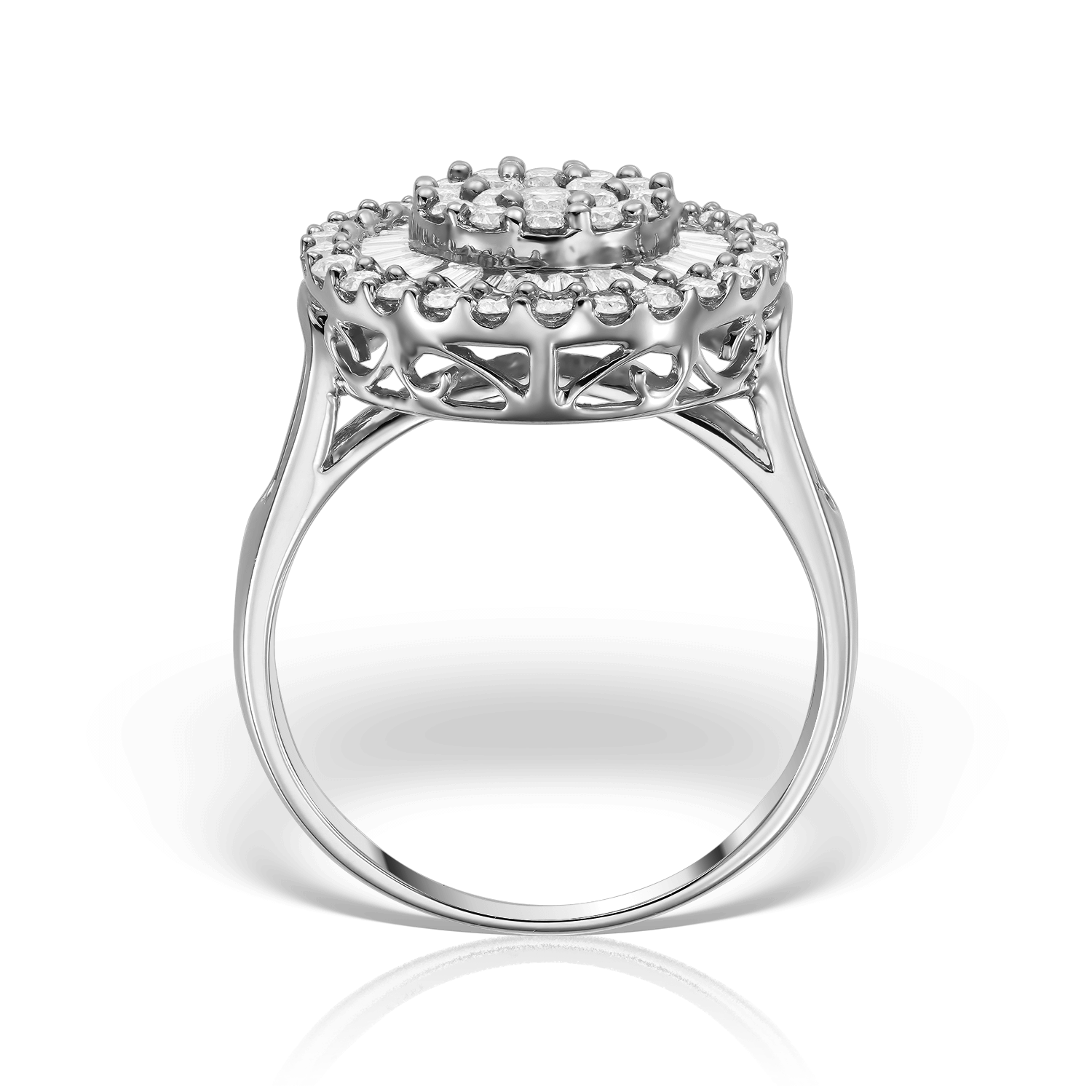 Inel "Pizza" cu Diamante Round Cut 0.59 CT si Diamante Baguette 0.17 CT, Aur Alb 18K Inel "Pizza" cu Diamante Round Cut 0.59 CT si Diamante Baguette 0.17 CT, Aur Alb 18K Inel "Pizza" cu Diamante Round Cut 0.59 CT si Diamante Baguette 0.17 CT, Aur Alb 18K - imagine 2