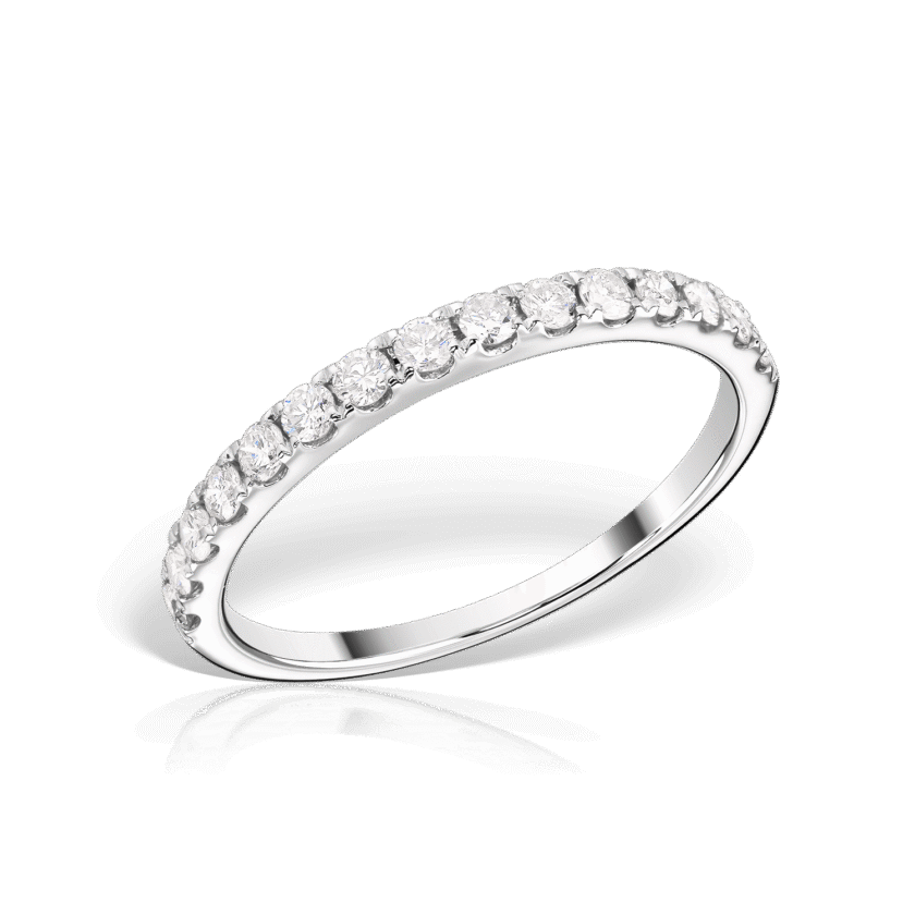 Inel Semi-Eternity cu Diamante 0.39 CT, Aur Alb 18K