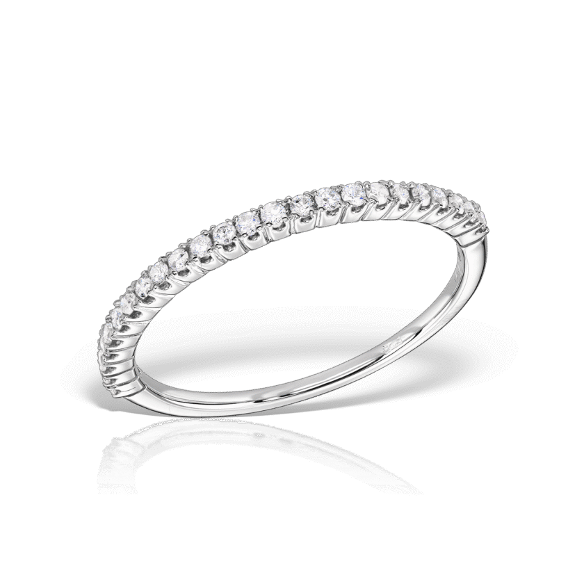 Inel Semi-Eternity cu Diamante Naturale 0.19 CT, Aur Alb 18K
