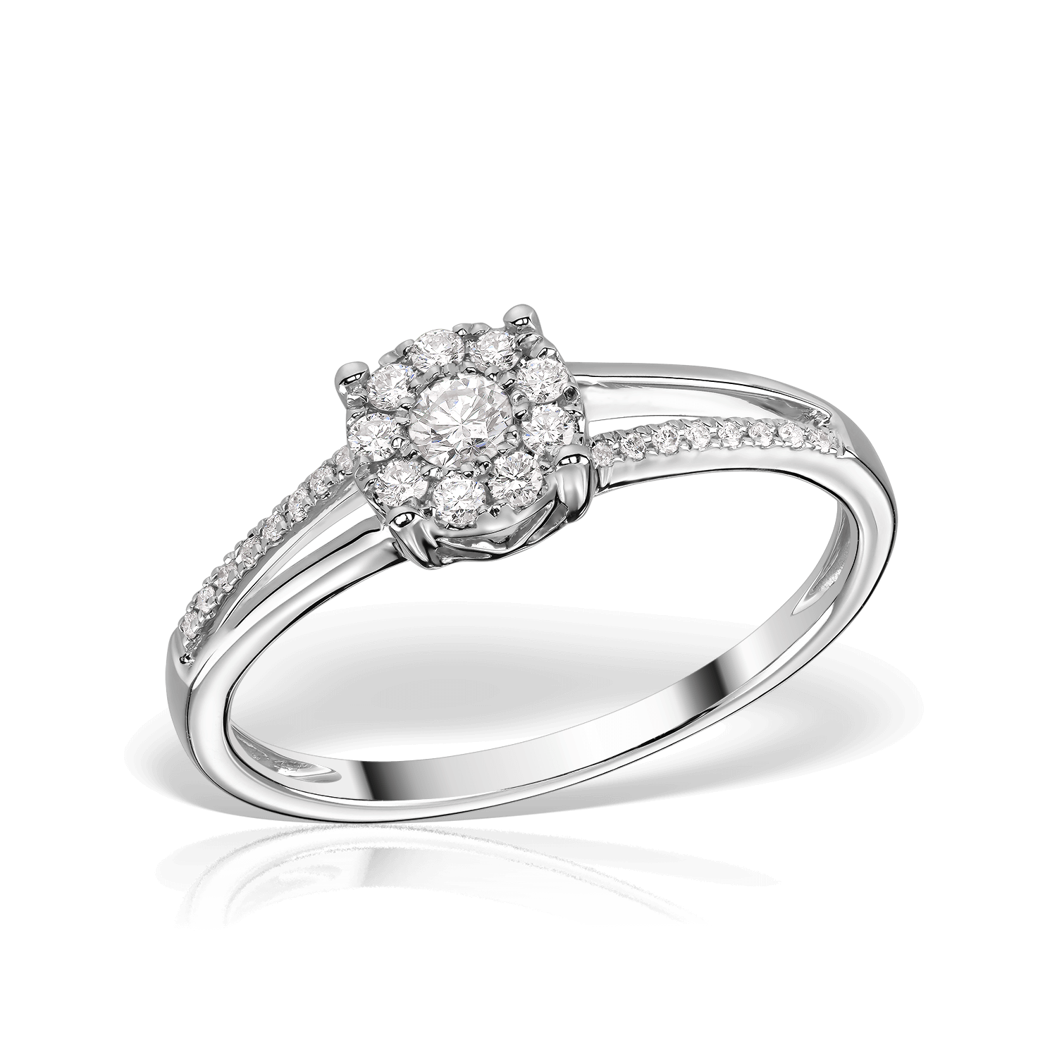 Inel de Logodna cu Diamante 0.19 CT, Aur Alb 18K Inel de Logodna cu Diamante 0.19 CT, Aur Alb 18K Inel de Logodna cu Diamante 0.19 CT, Aur Alb 18K