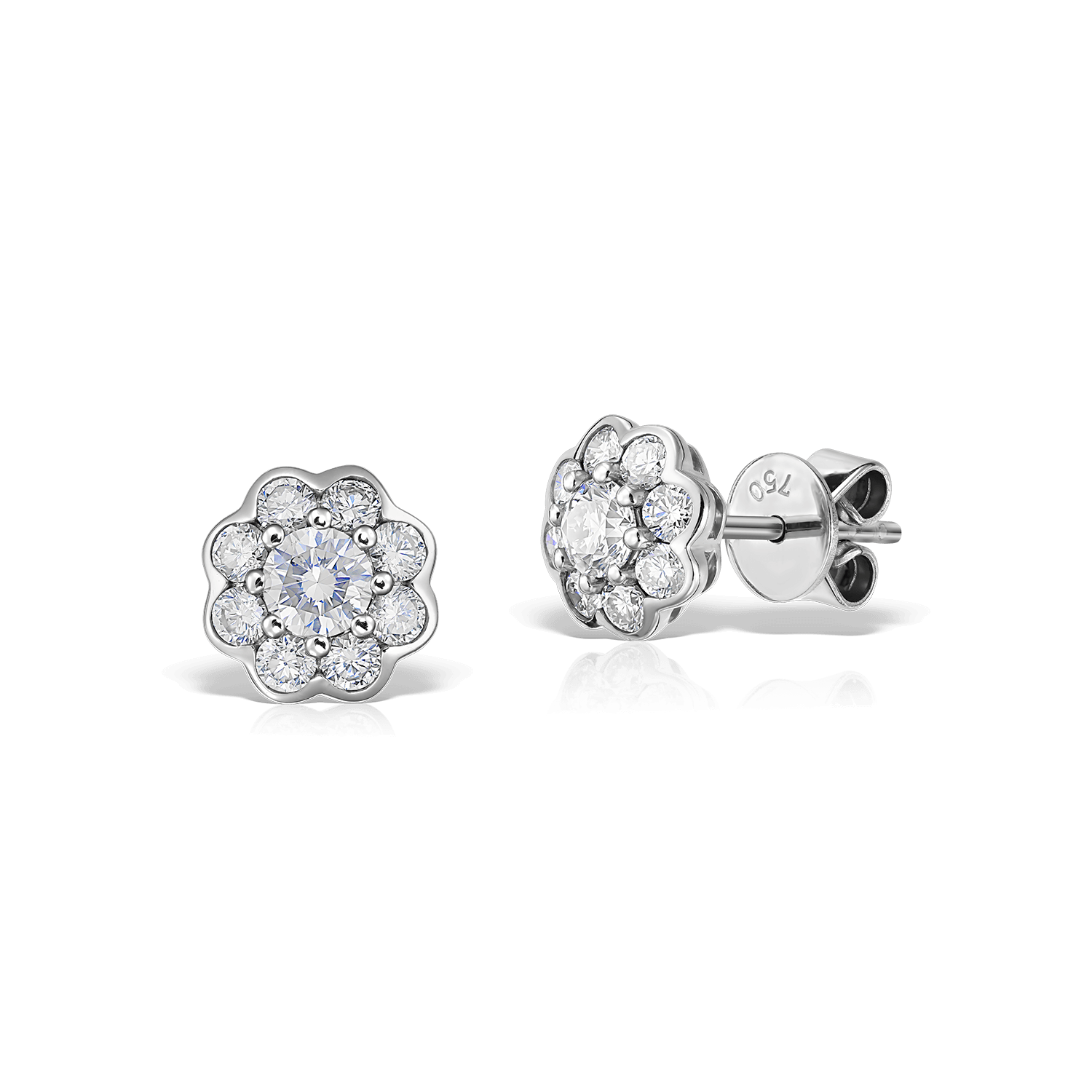 Cercei cu Diamante Round Cut 0.69 CT, Aur Alb 18K Cercei cu Diamante Round Cut 0.69 CT, Aur Alb 18K Cercei cu Diamante Round Cut 0.69 CT, Aur Alb 18K