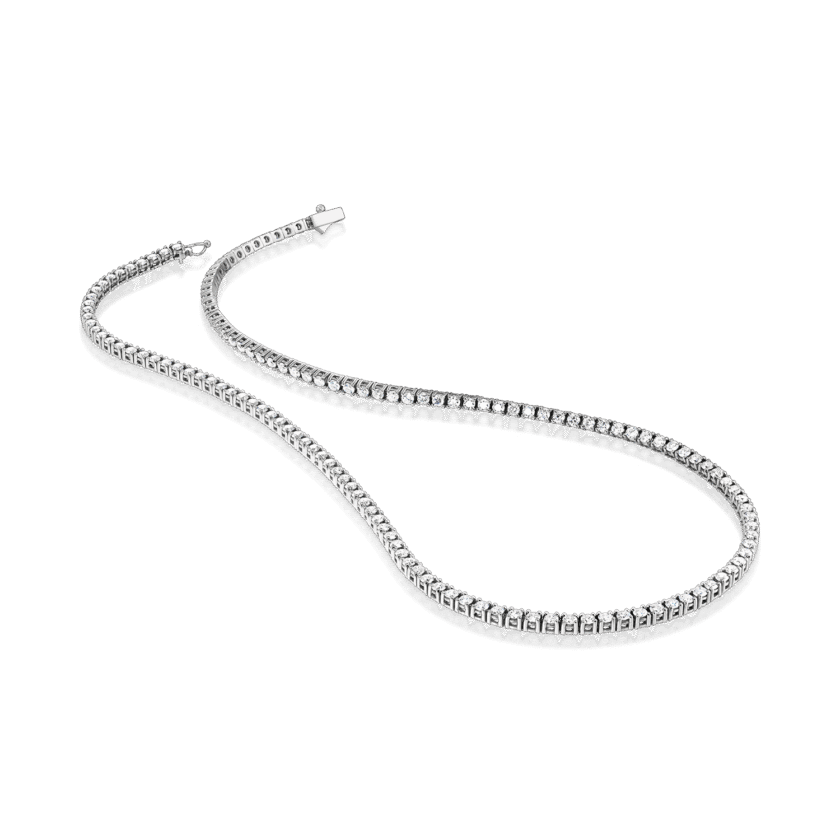 Colier Tennis cu Diamante VS-SI/ F 7.42 CT, Aur Alb 18K