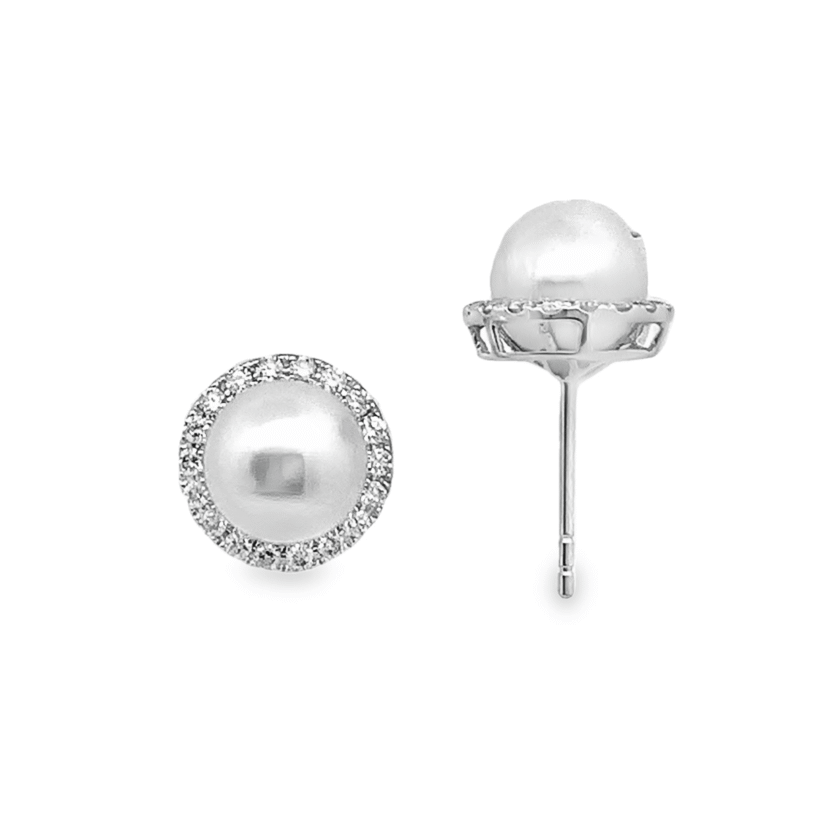 Cercei din Aur 18K cu Perle si Diamante Naturale