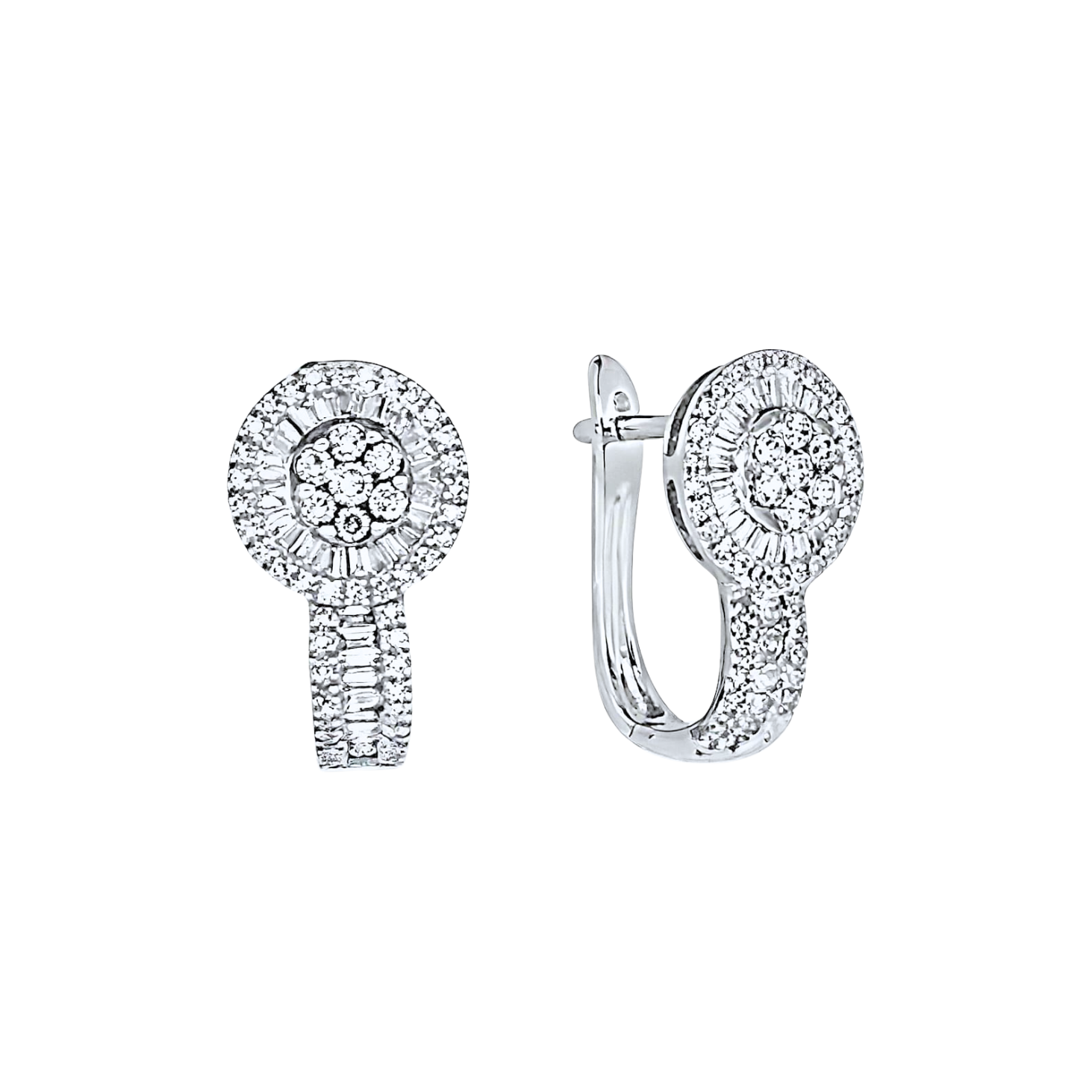 Cercei 'English Lock' cu Diamante Naturale 0.50 CT, Aur Alb 18K Cercei 'English Lock' cu Diamante Naturale 0.50 CT, Aur Alb 18K Cercei 'English Lock' cu Diamante Naturale 0.50 CT, Aur Alb 18K