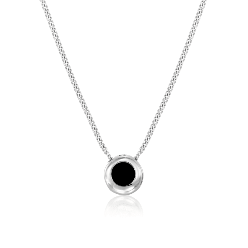 Lănțișor și Pandantiv din Aur cu Diamant Negru 0.10 CT