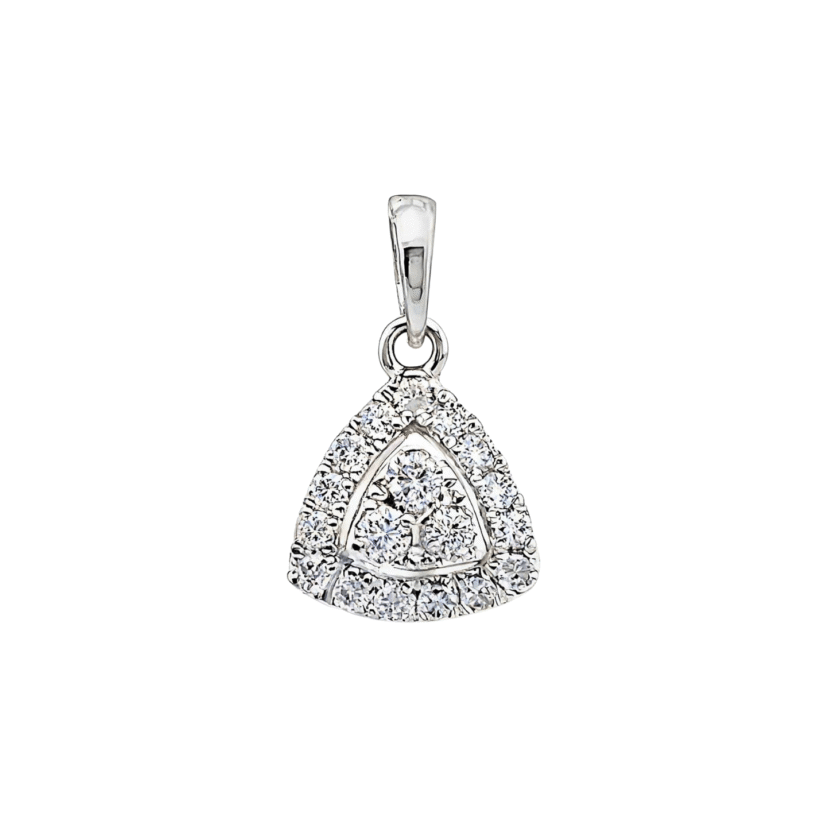 Pandantiv din Aur Alb 18K cu Diamante Naturale 0.20 CT