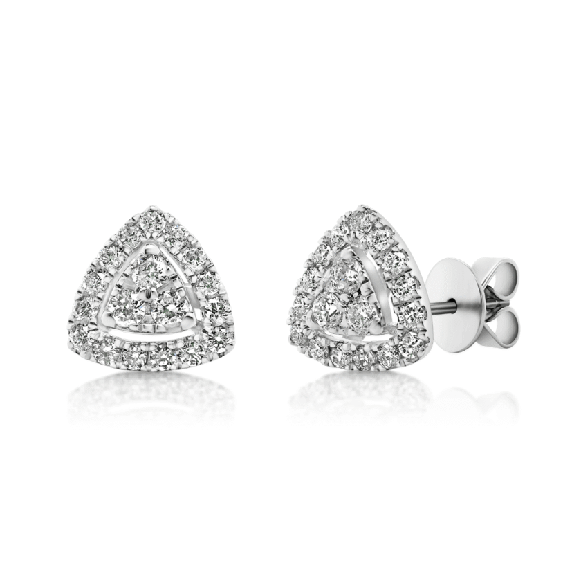 Cercei din Aur Alb 18K cu Diamante Naturale 0.40 CT