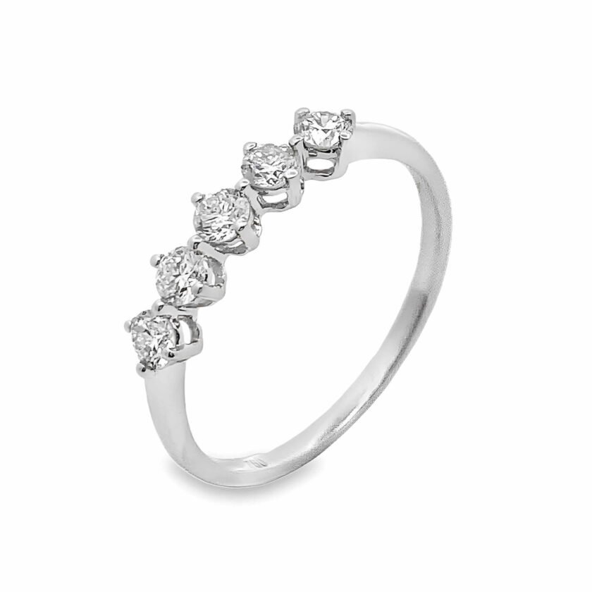 Inel din Aur Alb 18K cu Diamante Naturale 0.35 CT